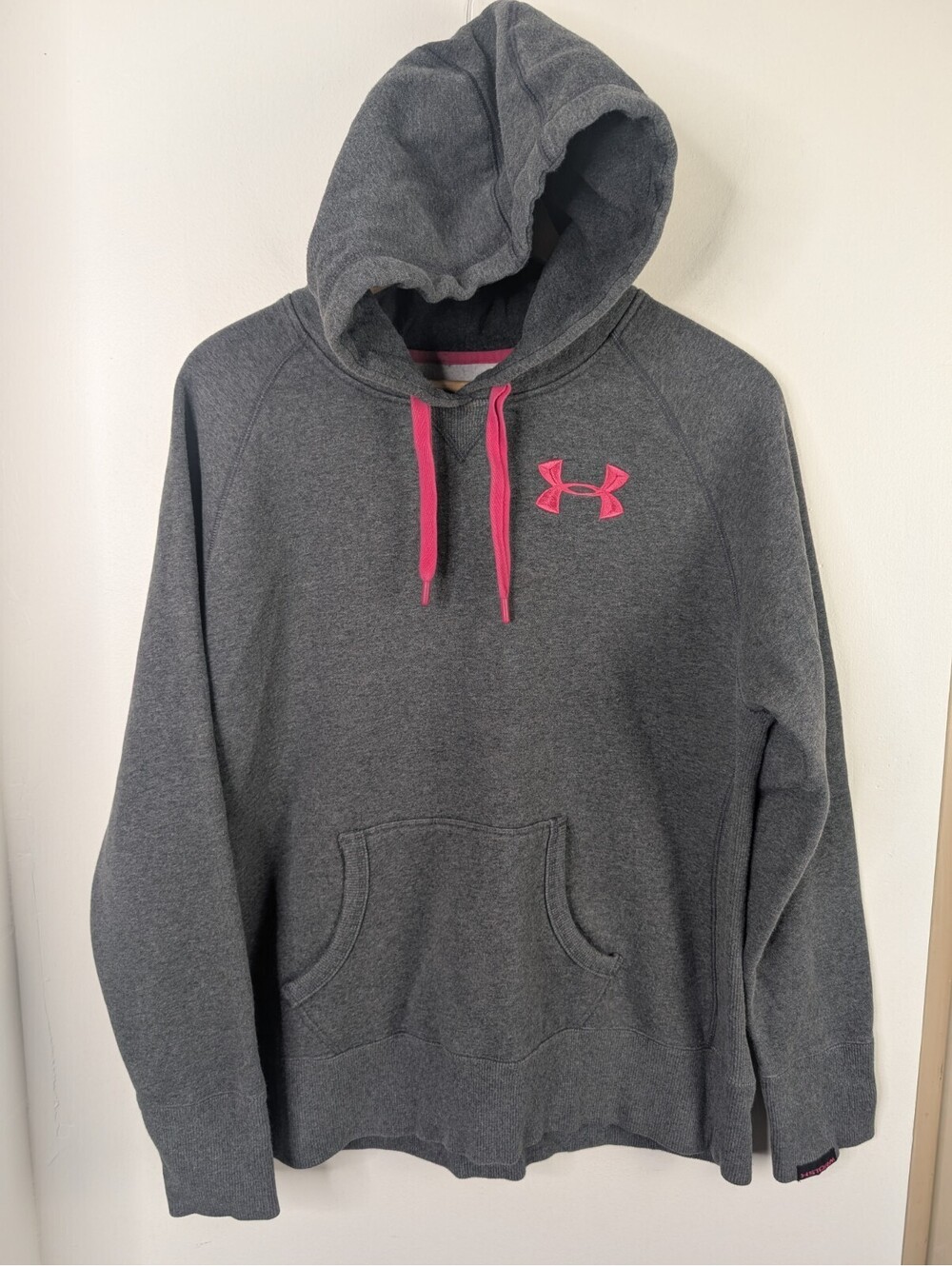 Under Armour Large Hoodie Women's L Gray Pink Storm Loose Fit Sweatshirt